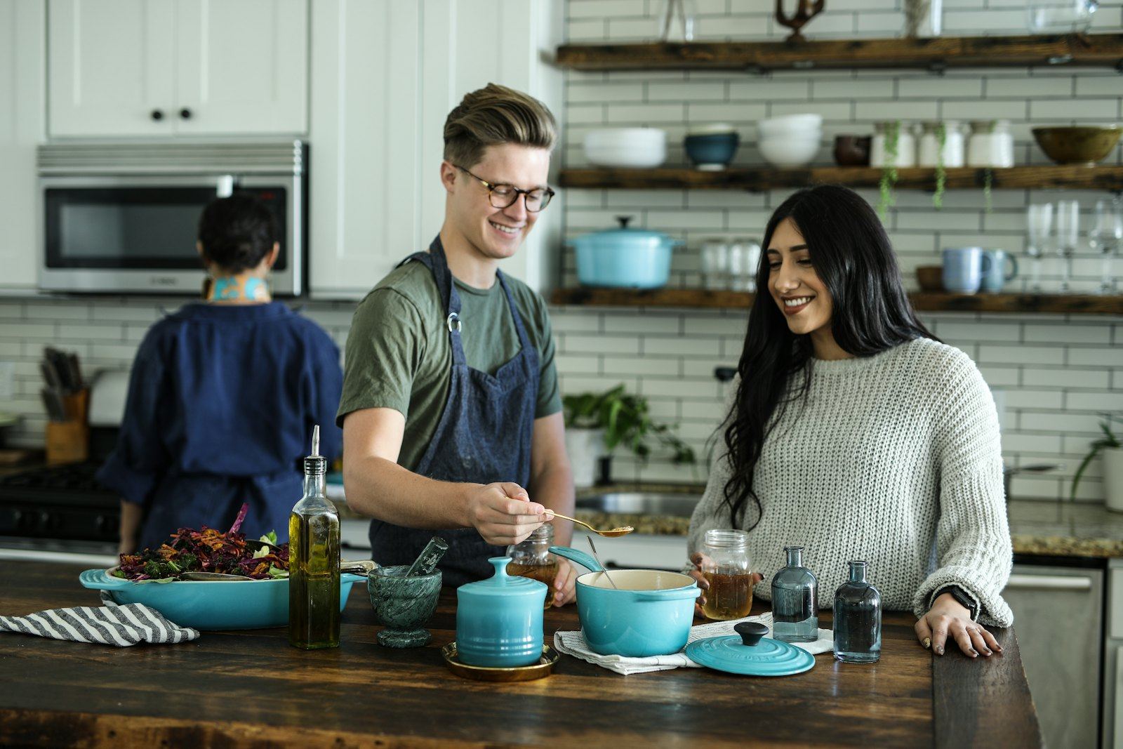Two small-business owners in conversation